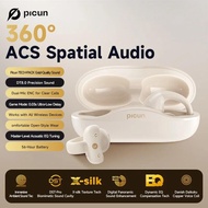 Picun Open Ear Wireless Earbuds Bluetooth 5.3 with Microphone Clip On Ear Headphones with Charging