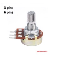 2pcs volume control Linear Potentiometer B5K B20K B10K B50K B100K B500K B1M WH148 3 pins 6 pins 15mm