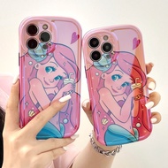 Cartoon cute Mermaid casing iPhone 14 pro max 14 plus 11 pro 12 13 pro max xs max xr case