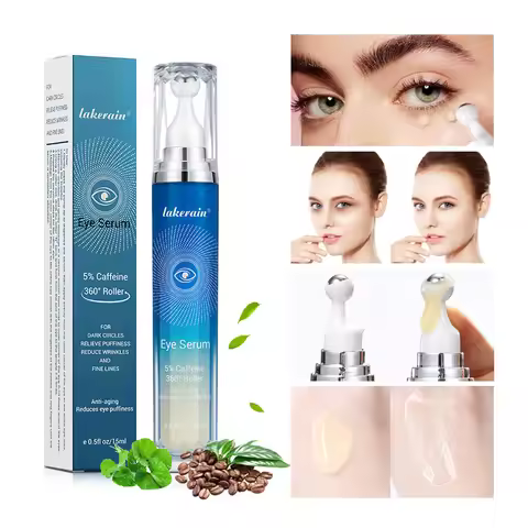 Anti-Wrinkle Eye Serum 5% Caffeine Eye Cream Eye Roller Ball Cream For Dark Circles Fades Fine Lines