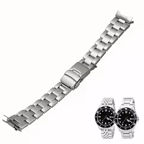 22mm Diving Steel Metal Strap For Casio Duro Mdv107-1A MDV106-1A Watch Wristband Bracelet Watchband 