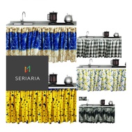 Kitchen Under-Door Curtains UK 90 x 75 cm Minimalist Kitchen Curtains (Free Rope)