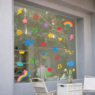 Window Decoration Sticker Color Cartoon Element Design PVC Material Window Sticker Vacuum Sticker