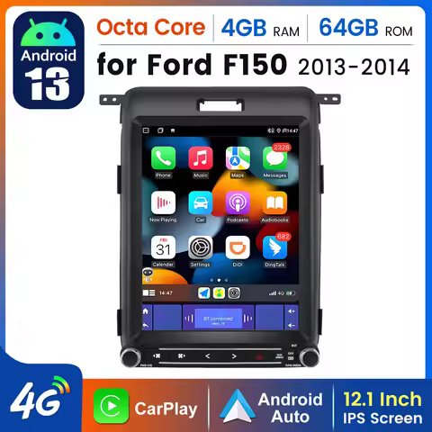 Junsun 12.1" Wireless CarPlay Android Auto Car Radio For Ford F150 2013 2014 Tesla Style Multimedia 