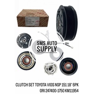 MAGNET CLUTCH SET TOYOTA VIOS NSP151 2018 6PK DENSO ORIGINAL