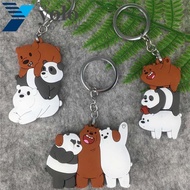 YOLO We Bare Bears Animal Series Toy Gift Keyring Ornaments Car Interior Accessories Bag Trinket Car Pendant Key Rings