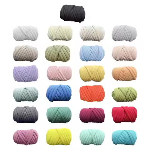 Chunky Yarn Washable Braided Knot 500G Tube Giant Yarn Jumbo Tubular Yarn for Crochet Rug Making Bla