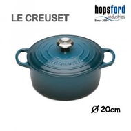 LE CREUSET - LC 圓形琺瑯鑄鐵鍋 20厘 2.4升 翡翠藍 Deep Teal 21177206422430 平行進口