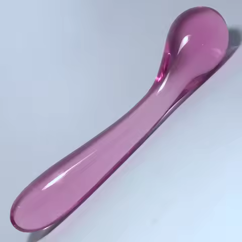 Pink Glass Dildo Pyrex Transparent Wand Prostate Massager Crystal Long Anal Plug Benwa Adult Toys fo