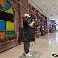 Beg GVN1 Beg Mesh Zipper Shopping Bag - Beg Jaring Kapasiti Besar Eco Mesra Tas Ransel Wanita Beg Ja