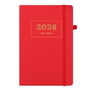 GONUUWGL Da PU Sổ tay kế hoạch A5 2026.1.1-2026.12.31 Chống thấm nước Sổ kế hoạch hàng ngày 2026 Bìa