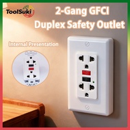 2-Gang GFCI Duplex Safety Outlet Wall Outlet 16A/20A 250v Universal With Ground