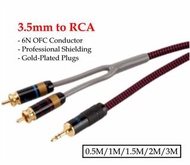 HiFi Grade 3.5mm to RCA Cable, 3.5mm轉RCA訊號線