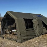 Army Green Inflatable Tent 8+8 Air Tent Detachable Family Camping Tent