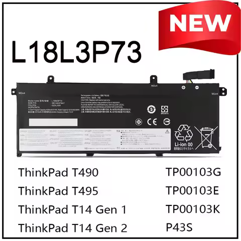 L18M3P73 L18M3P74 Laptop Battery for Lenovo ThinkPad T490 T495 T14 Gen 1 Gen 2 TP00103G TP00103E TP0