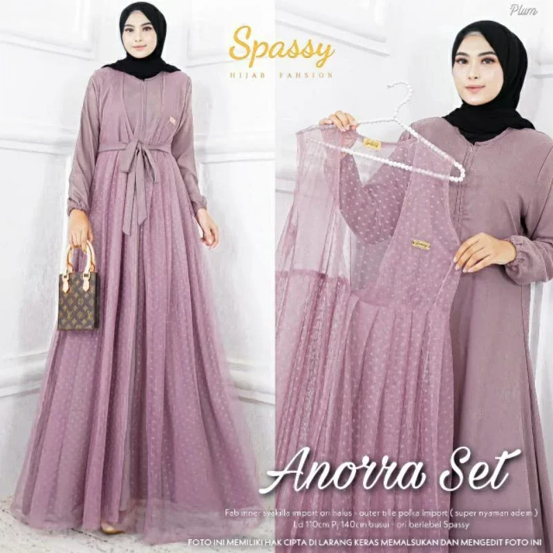 SET GAMIS OUTER TILLE DOT / GAMIS JUMBO / READY GAMIS WANITA SIZE M-5XL ( BISA BELI OUTER SAJA ATAU
