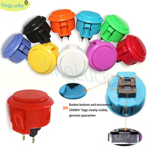 6ps sanwa obsf-30 buttons sanwa replacement arcade game button 30mm push button