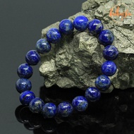 หินลาพิส ลาซูลี หินแท้ 100% ขนาด 10 มิล Lapis Lazuli เสริมอำนาจ บารมี กำไลหินแท้ หินสี กำไลหิน กำไลหินมงคล หินสีน้ำเงิน by.ออมทอง