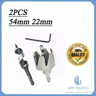 2Pcs 54mm 22mm Wood Door Lock Installation Hole Saw Kit Carpenter
