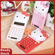 Kawaii Sanrio Calculator Cute Hello Kitty Portable Push Cover Palm Calculator Students Stationery Su