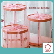 New Transparent Cake Box ribbon not included Three-in-One Cake Box 4 6 8 10 12-Inch round Cake Box