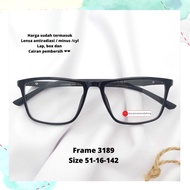 Paket Kacamata Lensa Minus Anti Radiasi Frame Pria Wanita 3189