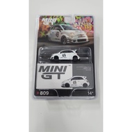 Mini GT 809 LB_Works x Abas Works Abarth 595 Gara White LHD 1/64 (Box/Blister)