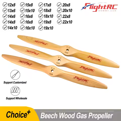 1Pc Wooden Beech Propeller CW Prop For Gas RC Airplane Engine Spinner 12x8 13x6 14x6 14x10 15x8 16x6