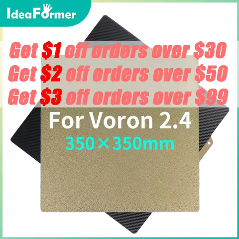 PEI Sheet 350x350mm Hot Bed Build Plate with Smooth PET Textured PEI Magnetic Base for 3D Printer FY