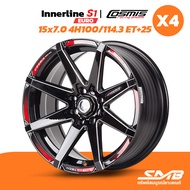 ล้อแม็กรถเก๋ง COSMIS รุ่น INNERLINE.S1.EURO 15x7.0 4รู100 / 114.3 ET+25(ราคาต่อชุด)