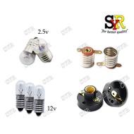E10 E12L E14B Holder / E10 Bulb 1.5V/2.5V/12V Mini Laboratory Bulb Miniature Screw Base Light Lamp