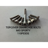 STAINLESS TOPCOVER CRANKCASE BOLTS FOR MIO SPORTY