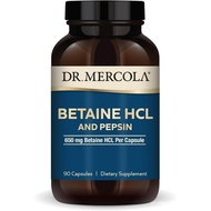 Dr. Mercola Betaine HCL & Pepsin - Digestive Support Supplement for pH Balance - Aids Mineral & Nutr