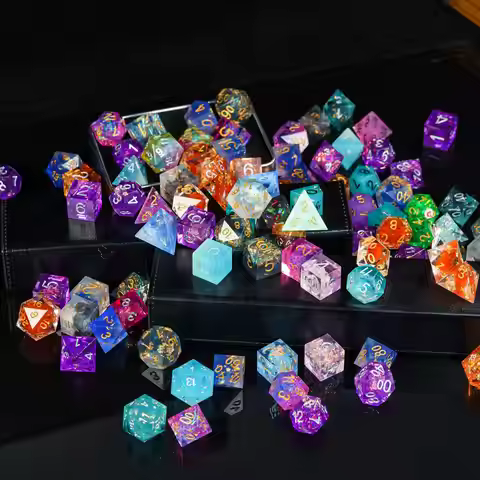 1 lb Bulk DND Sharp Dice+Drawstring Storage Bag Big Pouch Random D4 D6 D8 D10 D12 D20 Polyhedral Dic