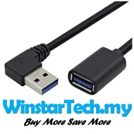 90 Degree Right Angle Super Speed USB 3.0 Male to Female Extension Cable Cord Adapter 0.3M 0.5M 1M 1