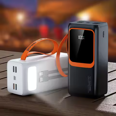 50000mAh 80000mAh Power Bank with Cable for iPhone 16/15/14 Pro Max Samsung S24/Xiaomi/Huawei 30000m