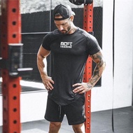 New Fitness Tights Men Gym Sports Wear Shirt Mesh Casual Mens Short Sleeve Fashion Shirts Quick Dry Compression Tshirt