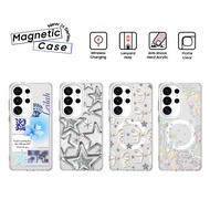 Pretty Y2K Star Bow Lace Flower Phone Case Clear Shockproof Cover For Samsung Galaxy S26 S25 S23 S24