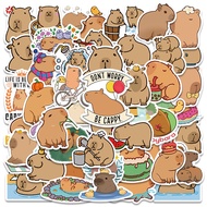 10/50PCS อวบ Capybara การ์ตูนน่ารักสัตว์สีน้ำตาลสติกเกอร์สมุดภาพโทรศัพท์แล็ปท็อปกระเป๋าเดินทางไดอารี่รถสติกเกอร์ติดมอเตอร์ไซค์ของเล่นเด็ก