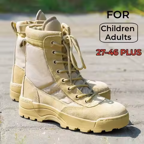 27-36 Size Children Hunting Outdoor Boots Kids Summer Camp Training Boots Ultra Light Breathable Hik