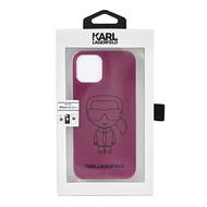 KARL LAGERFELD 老佛爺公仔 Iphone 12(6.1吋) 手機殼.紫紅