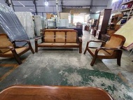 台南二手家具 閣樓二手家具 木製籐沙發3+1+1