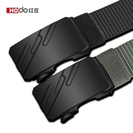 Red Bean HOdo Braided Belt Automatic Buckle Durable Nylon Belt Middle-aged Young Business Canvas
