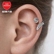 (1 Piece) Helix Titan G23 F136 angel wing piercing with stone