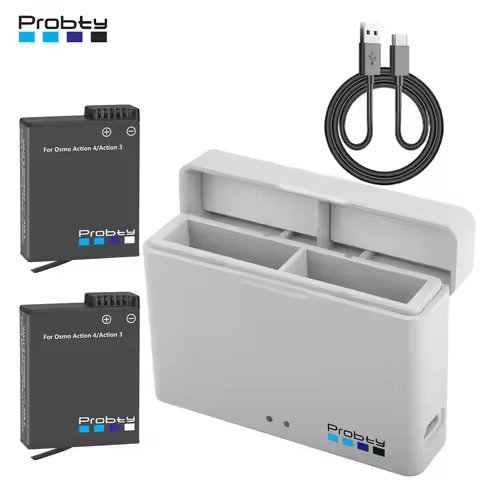 2200mAh For DJI Osmo Action 4 Battery+Charging Box for DJI Action 3 Action 4 Sports Camera Accessori