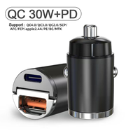 ZUZG 30W PD Car Charger Dual USB Type C Mobile Phone Charger Metal Car Charging QC3 4.0 Quick Charge