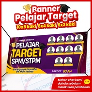 Banner Pelajar Target SPM/STPM | Custom Nama & Gambar | (10x5/8x4/6x3 kaki)