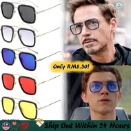 🇲🇾2026 Sunglasses Avengers Tony Stark Flight Style Men's Sunglasses Men's Square Brand Design Sun Gl