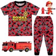 (6M-11Y) BOMBA COTTON Kids Pajamas - Sleepwear Boy Baju Tidur Budak Kanak Lelaki Pakaian Seragam  Sedondon Badan Uniform