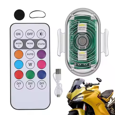 Cordless LED Lights For Car 7 Colors Drone Strobe Light Rechargeable Strobe Light USB Charging Strob